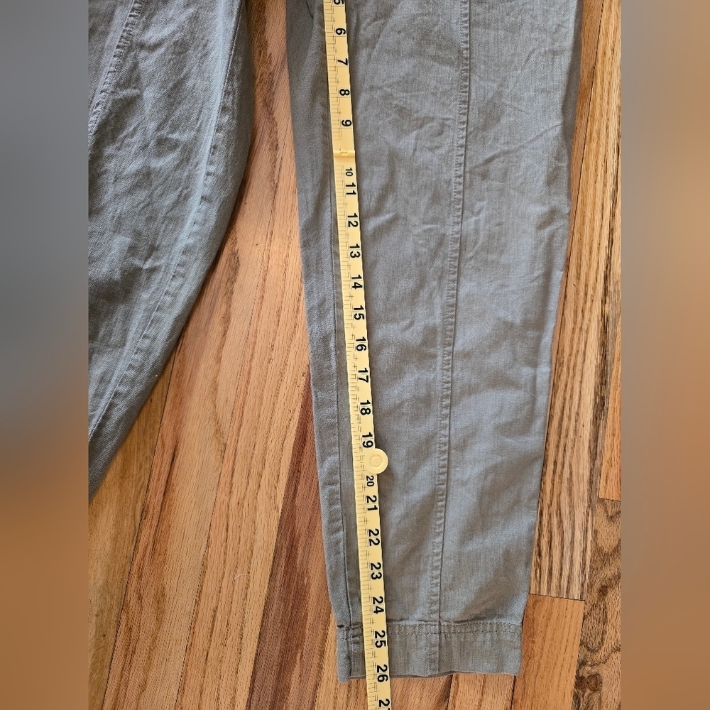 Madewell Khaki High Waisted Paper bag Pants Size 25 Straight Leg - Picture 4 of 6